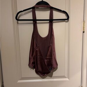 Lioness Silky Brown Going Out Halter Top
